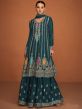 Green Salwar Kameez In Georgette With Sharara Style