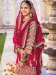 Pink Wedding Wear Palazzo Style Salwar Suit In Silk