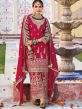 Pink Wedding Wear Palazzo Style Salwar Suit In Silk