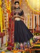 Black Cotton Lehenga Choli With Abstract Print