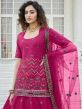 Pink Embroidered Kurti Style Lehenga Choli In Chiffon