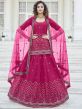 Pink Embroidered Kurti Style Lehenga Choli In Chiffon