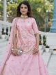 Pink Thread Embroidered Kurti Style Lehenga Choli