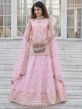 Pink Thread Embroidered Kurti Style Lehenga Choli