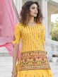 Yellow Thread Embroidered Kurti Style Lehenga Choli