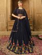 Black Embroidered Lehenga Choli In Georgette