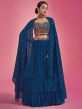 Blue Georgette Lehenga Choli With Sequins Embroidery