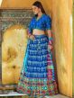 Blue Bridesmaid Printed Lehenga Choli In Viscose