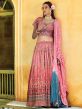 Peach Printed  Bridesmaid Lehenga Choli In Viscose