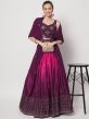 Purple Shaded Sequined Lehenga Choli With Dupatta