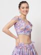 Purple Printed Art Silk Lehenga Choli