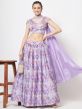 Purple Printed Art Silk Lehenga Choli