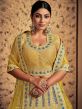 Yellow Bridesmaid Embroidered Lehenga Set In Net