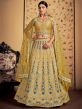 Yellow Bridesmaid Embroidered Lehenga Set In Net