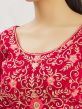 Pink Bridal Embroidered Lehenga Set In Velvet