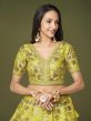 Green Bridesmaid Lehenga Choli In Art Silk