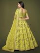 Green Bridesmaid Lehenga Choli In Art Silk