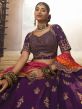 Purple Embroidered Lengha Choli With Printed Dupatta