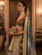 Grey Traditional Woven Lehenga Set In Silk