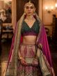 Pink And Green Traditional Silk Lengha Choli