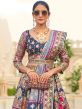 Blue Silk Lenga With Embroidered Choli