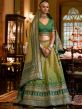 Green Traditional Bridal Lehenga With Embroidery