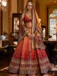 Multicolor Bridal Silk Lehenga With Mirror Work