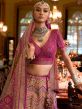 Pink Embroidered Bridal Lehenga Set In Silk