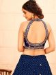 Blue Bandhej Lehenga With Embroidered Choli