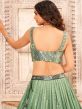 Green Shaded Sequined Lehenga Choli Set