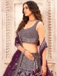 Purple Sequined Bridesmaid Lengha In Net