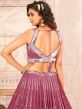 Pink Sequined Bridesmaid Lengha In Georgette