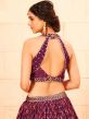 Purple Printed Bridesmaid Lengha Choli In Georgette