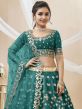 Green Gota Patti Embellished Lehenga In Art Silk