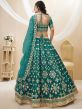 Green Gota Patti Embellished Lehenga In Art Silk