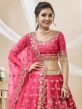 Pink Wedding Wear Lengha With Heavy Embroidery