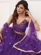 Purple Net Lehenga Choli With Sequins Embroidery