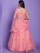 Peach Bridesmaid Lehenga Choli With Mirror Work