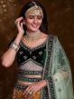 Yellow Wedding Wear Lehenga With Velvet Blouse