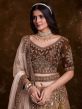 Brown Stone Embellished Engagement Lehenga Choli