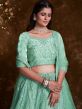 Green Embroidered Lehenga Choli In Organza