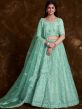 Green Embroidered Lehenga Choli In Organza