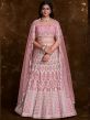 Pink Stone Work Embellished Net Lehenga Set