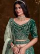 Green Stone Work Engagement Lehenga Choli Set