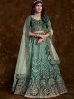 Green Stone Work Engagement Lehenga Choli Set