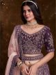 Purple Wedding Wear Lehenga With Stone Work