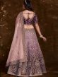 Purple Wedding Wear Lehenga With Stone Work