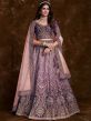 Purple Wedding Wear Lehenga With Stone Work