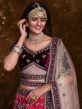 Pink Embroidered Lehenga With Velvet Choli