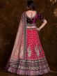 Pink Embroidered Lehenga With Velvet Choli